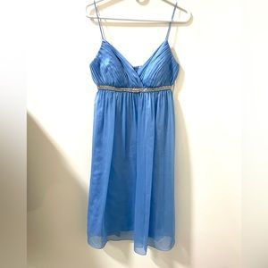 Sky Blue Semi Formal Dress with Crystals